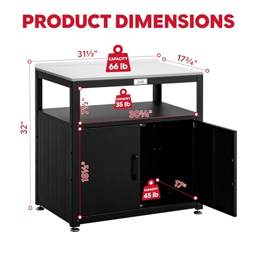 Feasto Metal Outdoor Potting Bench with Storage Cabinet - Image 4