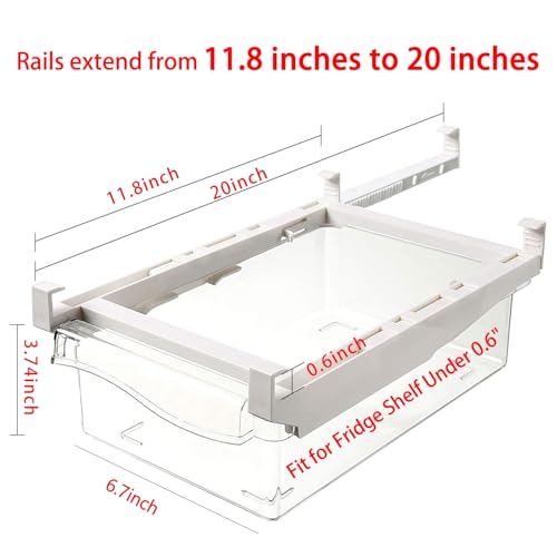 URALFA Fridge Drawer Organizer 2 Pack, Fridge Organizers - Image 3