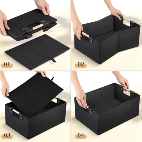 Foldable Fabric Storage Basket for Shelves, Black St | All Products - Image 5