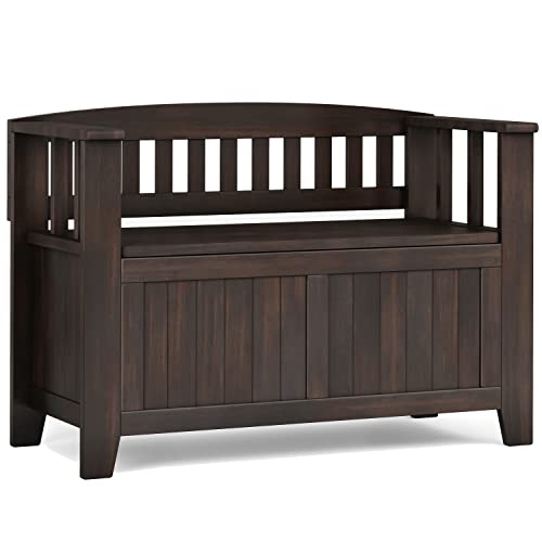 SIMPLIHOME Acadian 36" Wide Solid Wood Storage Bench - Image 2