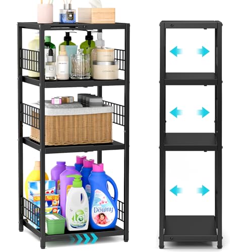 DAOUTIME Expandable Slim Storage Shelf, 4 Tier Metal Shelving - Image 2