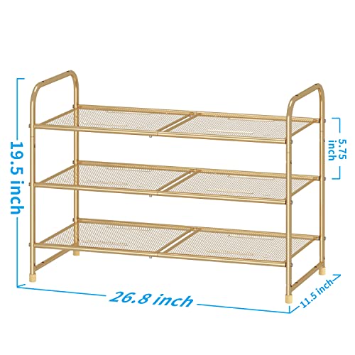 Simple Trending 3-Tier Shoe Rack, Stackable Shoe Shelf Storage - Image 4