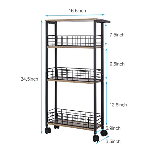 Slim Storage Cart for Small Spaces, 4 Tier Mobile Rolling Cart - Image 7