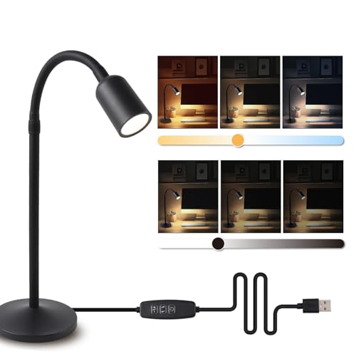 DAMI Small Desk Lamp with Flexible Gooseneck, USB Reading Light - Image 2