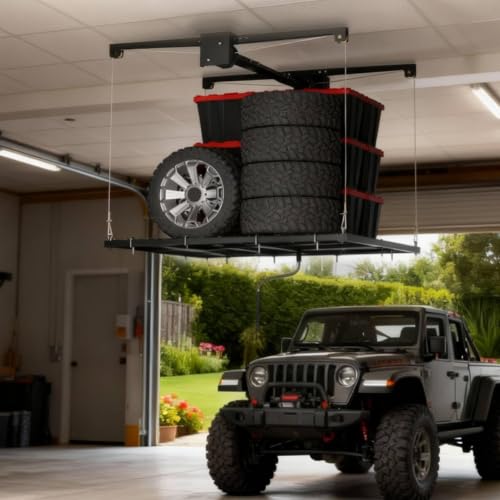 Heavy Duty Overhead Garage Storage Rack 4x4 ft – | Garage Storage - Image 2