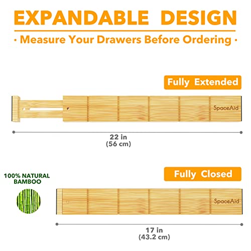 SpaceAid Bamboo Drawer Dividers with Inserts and Labels, Kitchen - Image 6