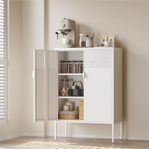 COFaR White Metal Storage Cabinet with Adjustable Shelves - Image 2