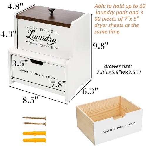 Goaste Dryer Sheet Holder with Drawer, Wood Dryer Sheet - Image 4