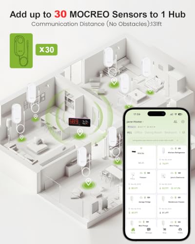 MOCREO WiFi Refrigerator Thermometer, Remote Email & App Alert - Image 7