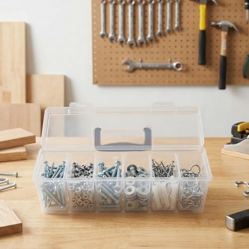 Tool Box Organizer, Clear Plastic Small Tool Box With 6 - Image 6