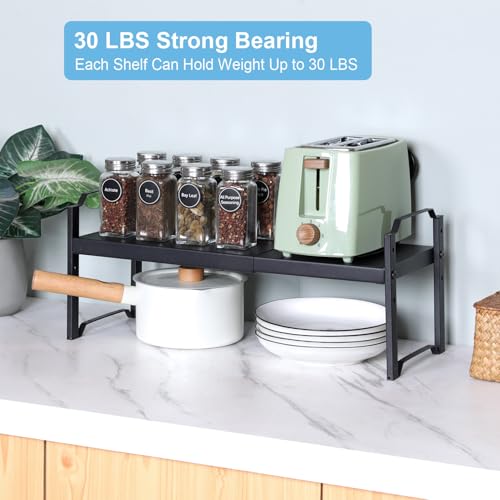 1 Pack Expandable Cabinet Countertop Shelves, Stackable Shelves - Image 5