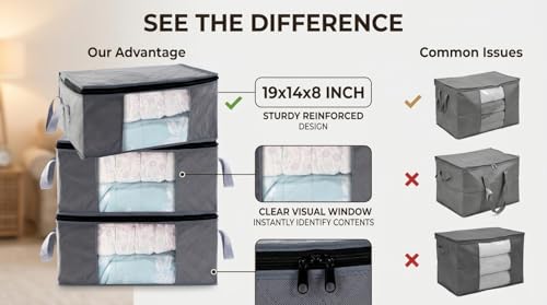 Storage Clothes Bins Closet Bags - 35L Containers Organizer Boxes - Image 6