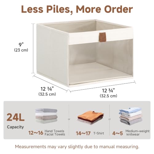 StorageWorks Closet Organizer Bins with Clear Window, Beige - Image 4