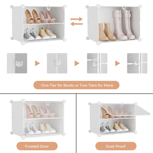 Shoe Rack 10 Tier Shoe Storage Cabinet with Door 20 Pair - Image 6