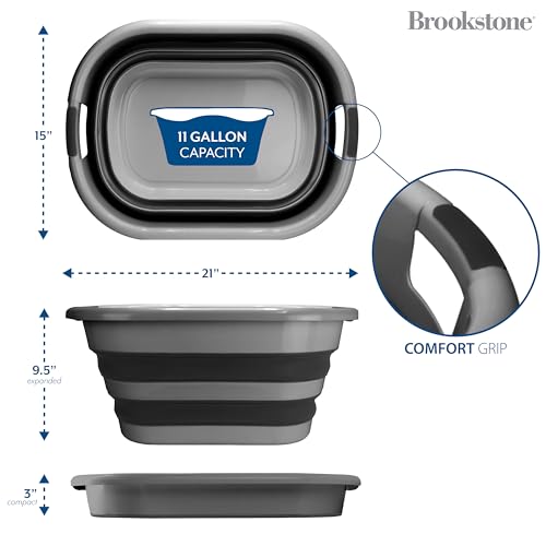 BROOKSTONE Collapsible Laundry Basket Set, Modern Medium - Image 7