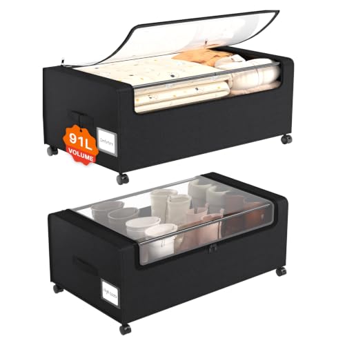 Webetop Under Bed Storage Containers with Wheels, Clear Lid - Image 2