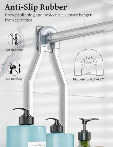 YASONIC Never Rust Shower Caddy Hanging, Aluminum Shower Racks - Image 5