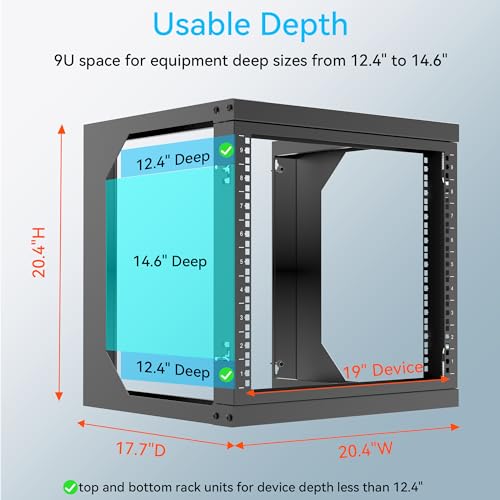 Server Rack Wall Mount 9U with Swing Open, Wall Moun | All Products - Image 6