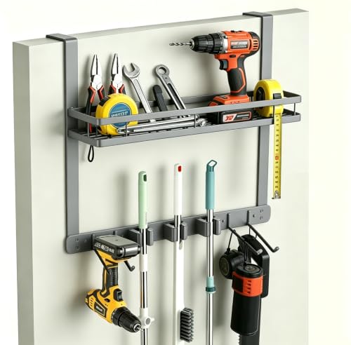 Over Door Tool Organizer, Heavy Duty Utility Rack with 3 Slots - Image 2