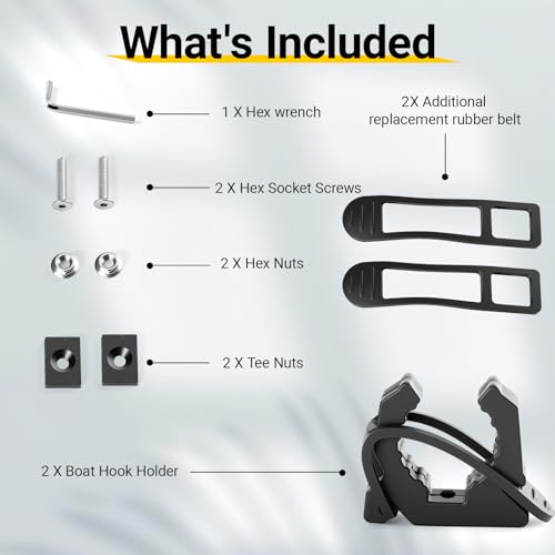 Quick Release Boat Hook Holders with Rubber Spring Strap,Marine - Image 8