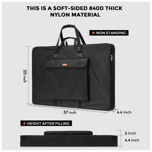 Nicpro Art Portfolio Bag 24 x 36 in, Nylon Artist Carrying Bag - Image 3