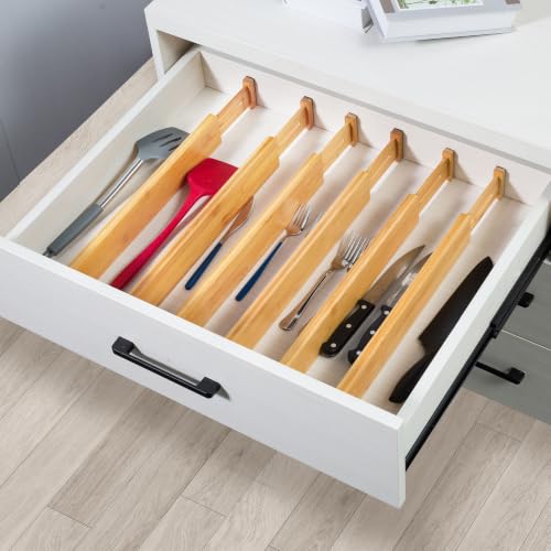 VaeFae 6-Pack Adjustable Bamboo Drawer Dividers - Image 8
