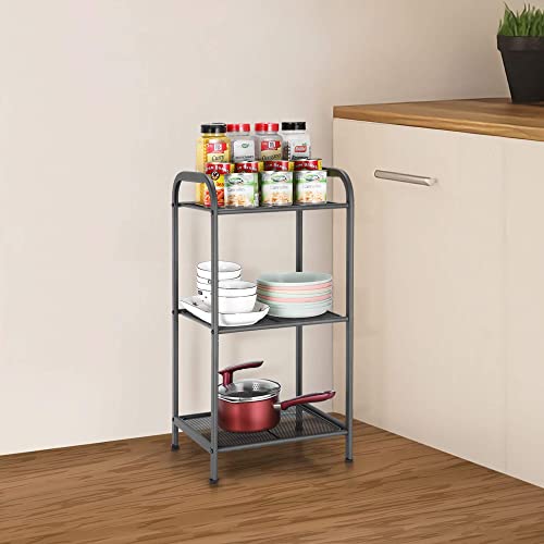 3 Tier Extendable Industrial Storage Rack, Charcoal Gray - Image 3