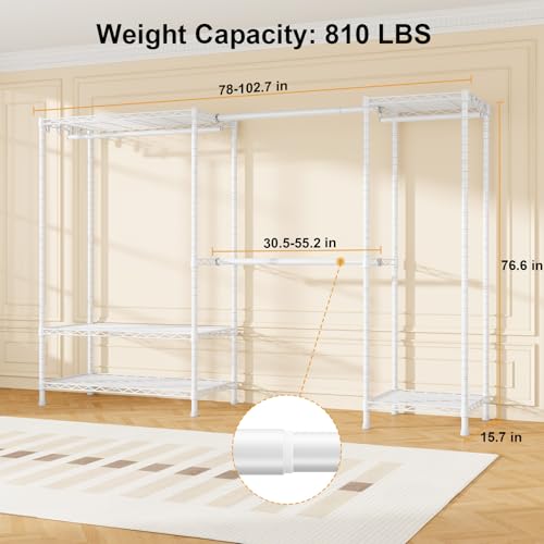Heavy-Duty Garment Rack, Adjustable Clothing Racks Hanging - Image 3