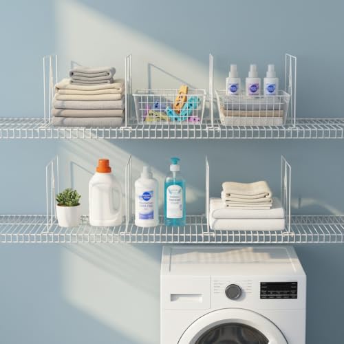 Wire Shelf Dividers, White, 12" Deep, 12" Height, 8 Pack - Image 7