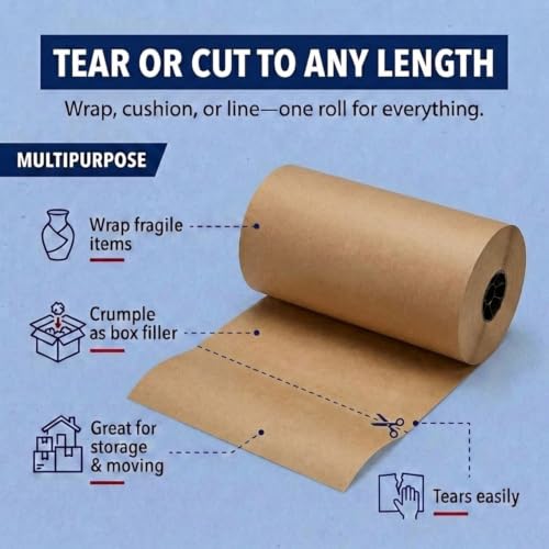 BOX USA Kraft Paper Roll 12 x 10800" (900'), 40# Recycled - Image 8