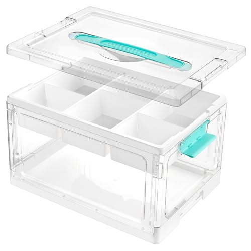 Vtopmart 24 QT Foldable Clear Craft Storage Box,Tray and Dividers - Image 2