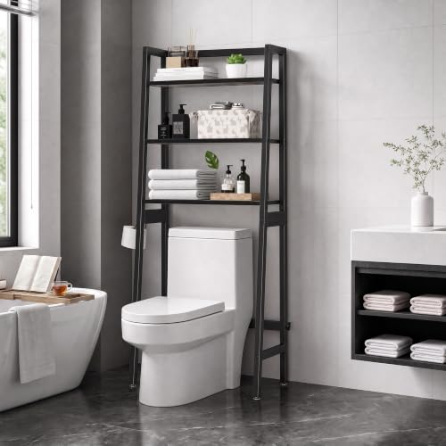 MallKing Over-The-Toilet Storage Rack, Wooden 3-Tier - Image 2
