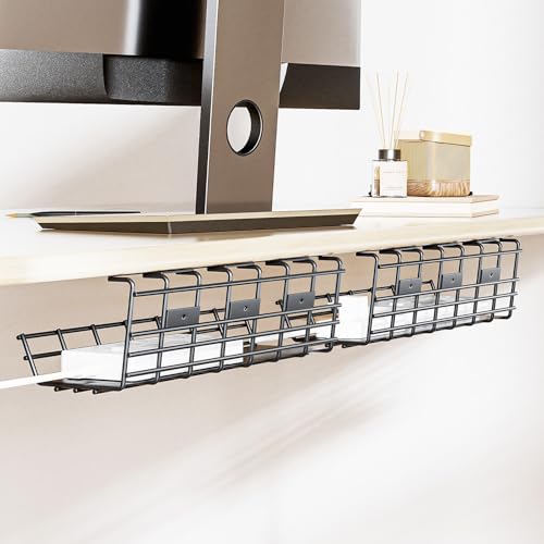 2 Pack DELAMU Under Desk Cable Management Tray, Larg | All Products - Image 2