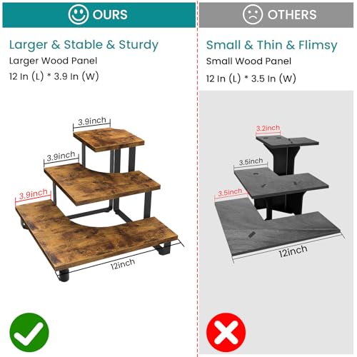 ELITEROO 3 Tier Wooden Retail Display Shelves, Portable Display - Image 3