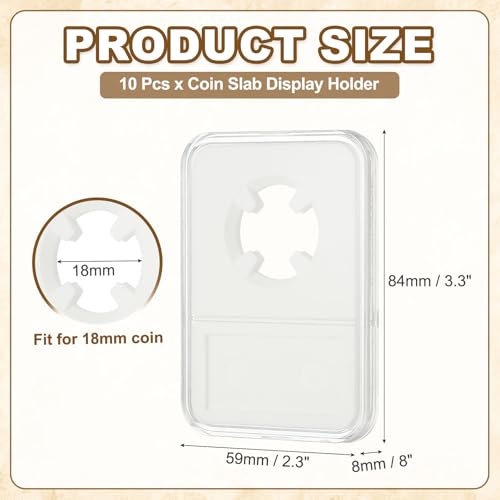uxcell 10 Pack 18mm Coin Slab Display Holder, Clear | All Products - Image 3