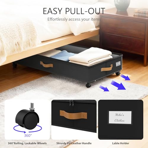 Under Bed Storage with Wheels 2-Pack, 75L XXL Under - Image 6