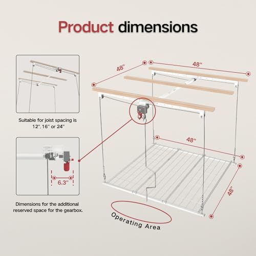 Overhead Garage Storage Rack, Adjustable Heavy-duty 4x4 Ft - Image 3