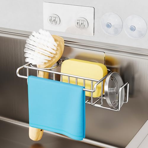 HapiRm 4 in 1 Sink Caddy Sponge Holder, SUS304 Stainless Steel - Image 3