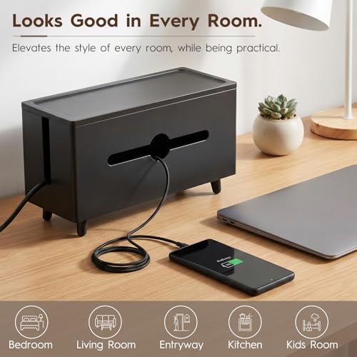 Extra Large Cable Management Box，Wood Cable Organizer Box,Power - Image 7