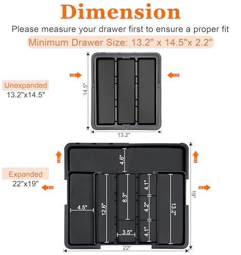 Spaclear Large Kitchen Utensil Drawer Organizer Expa | All Products - Image 3