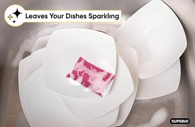 Microfiber Sponges for Dishes Kitchen Sponges Non-Scratch Sponge Dish Scrubber Pack of 9 Heavy Duty Household Cleaning Sponges Multi-Purpose Cleaning Supplies Dish Sponge Kitchen Sponges