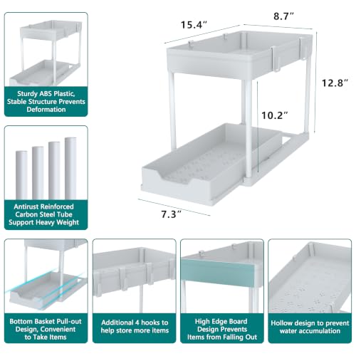Under Sink Organizer, 2‑Tier Pull‑Out Cabinet Storag | Under Sink Stor - Image 3