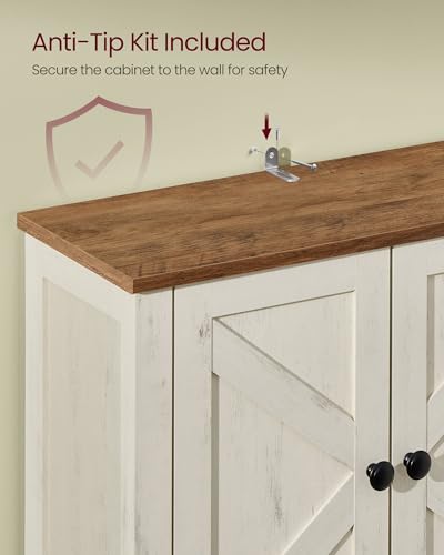 VASAGLE Over the Toilet Storage Cabinet, Doors - Image 6