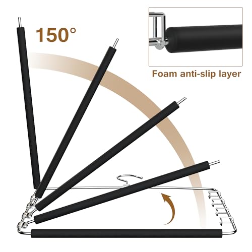 Pants Hangers Space Saving, 2 Pack Anti-Slip Space Saving Hangers - Image 5
