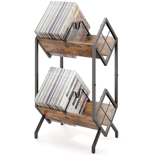 RUILALIFE 2-Tier-Vinyl-Record-Storage-Holder | Home Organization - Image 2
