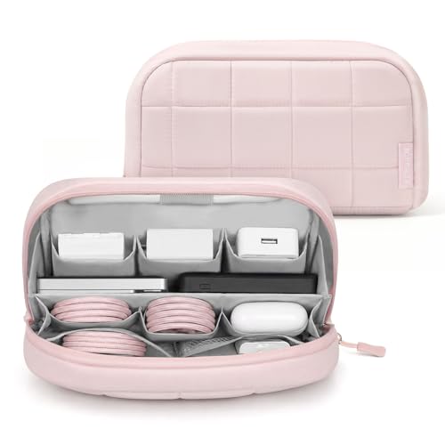 TOPEAST Quilted Cable Organizer Bag, Soft Tech Pouch & - Image 2