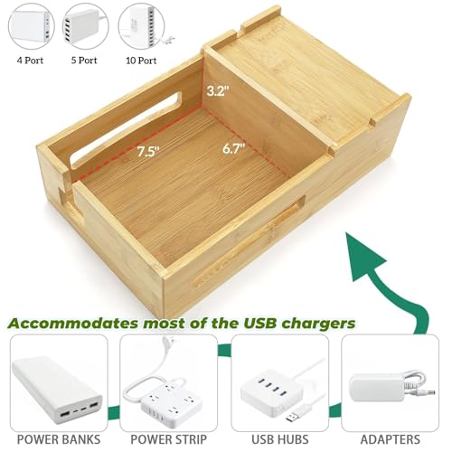 ZOOFOX Bamboo Charging Station for Multiple Devices, Desk Docking - Image 6