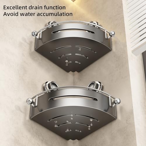 VOLPONE Corner Shower Caddy Suction Cup Shower Shelf Corner No - Image 5