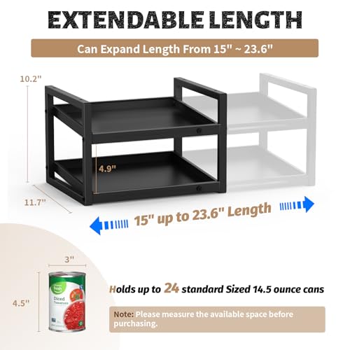 2-Tier Can Organizer for Pantry, Expandable Length Can Rack - Image 3