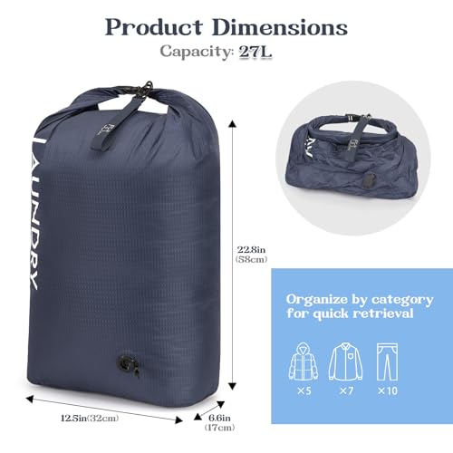 Travel Laundry Bag, Waterproof Compression Storage - Image 3
